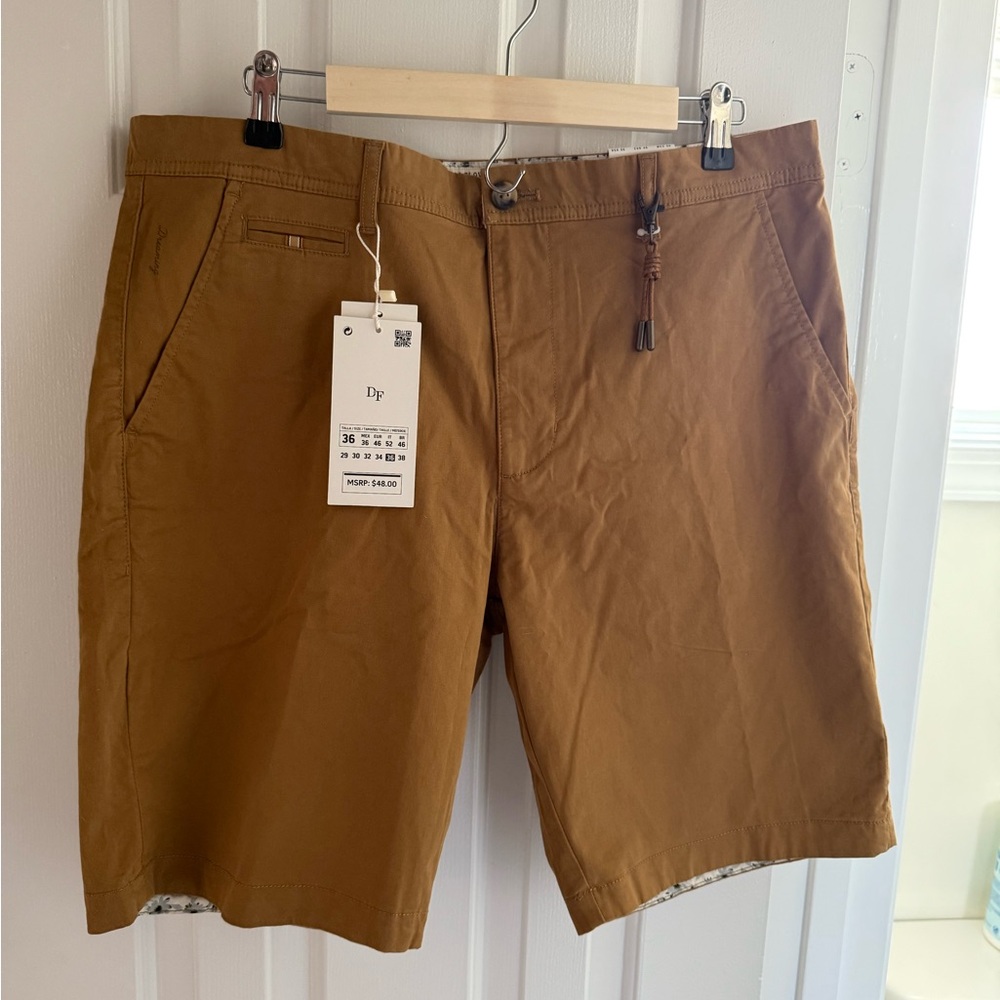 Denim & Flower Tan Flat Front Shorts